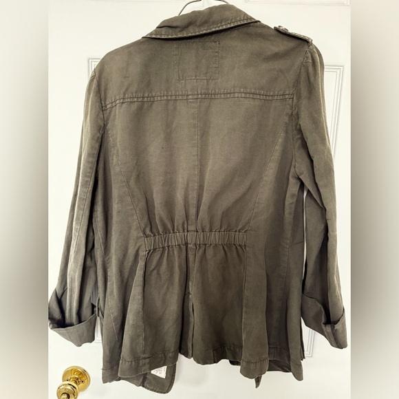 Women's Olive Military Jacket, Size 12 - Picture 3 of 4